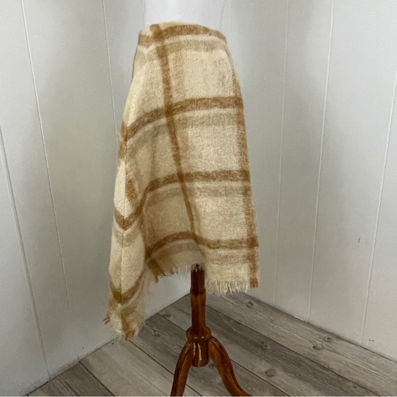 Vintage Donegal Design Irish Hand Woven Plaid Mohair Wool Full Midi Skirt - Picture 5 of 10